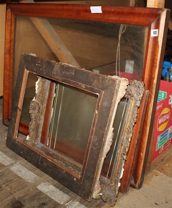 2 maple framed and 2 gilt frames(-)